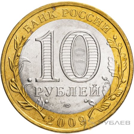 10 рублей 2009г. КАЛУГА СПМД из обращения