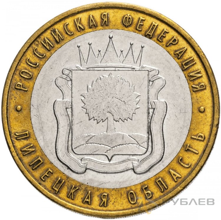 10 рублей 2007г. ЛИПЕЦКАЯ ОБЛАСТЬ из обращения